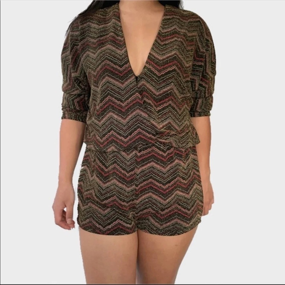 Endless Rose Long Sleeve Chevron Romper